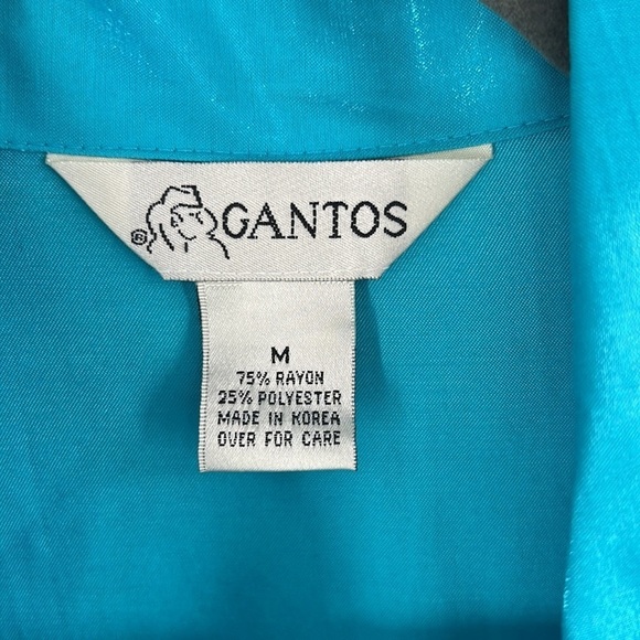 Vintage Y2K teal blue button up going out top size medium - Picture 2 of 5